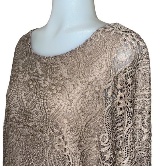 Brittany Black Nude Lace Batwing Sleeve Blouse - Picture 3 of 8